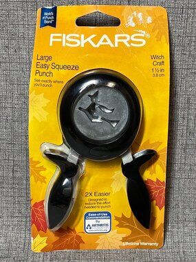 RARE Fiskars Large WITCH CRAFT Punch Witch On Broom NEW OLD STOCK HARD TO FIND